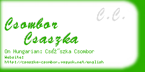 csombor csaszka business card